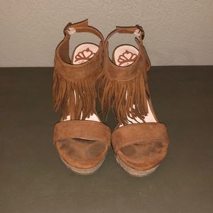 Fergalicious Wedge Fringe Sandals